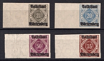 1919 Wurttemberg, Germany, Official Stamps (Mi. 258 P U - 269 P U, Proofs, Margins, CV $160)
