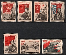 1938 20th Anniversary of the Red Army, Soviet Union, USSR, Russia (Zv. 504 - 510, Full Set, CV $90)