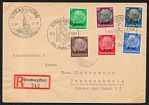 1941 German Occupation Alsace Registered cover with Special Postmark Strassburg (2)