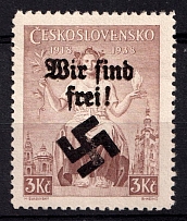 1939 3k Moravia-Ostrava, Bohemia and Moravia, Germany Local Issue (Mi. 31, Type II, CV $90)