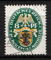 1928 8pf Weimar Republic, Germany (Mi. 426 X, Canceled, CV $850)