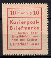 1945 10pf Lauterbach (Hesse), Germany Local Post (Mi. 1, Unofficial Issue, Full Set, CV $30, MNH)
