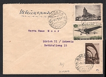 1939 (8 Jan) USSR Russia Airmail cover from Moscow to Zurich, paying 50k