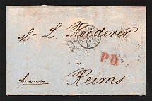 1859 Cover from St. Petersburg to Reims, France (Dobin 8.06 - R2)