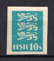 1928-40 10S Estonia (PROBE, Proof, Stamp by Sc. 95, Imperforated, MNH)