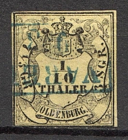 1852-59 Oldenburg Germany 1/10 Th (CV $155, Canceled)