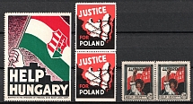 'Donated in the Interests of Freedom', Hungary, Poland, Spain, Stock of Military Propaganda Stamps