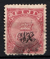 1867 6P Fiji (SG. 33 A, Used, CV$55)