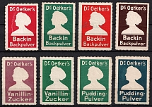 Dr. Oetker Trademark, Germany, Stock of Cinderellas, Non-Postal Stamps, Labels, Advertising, Charity, Propaganda