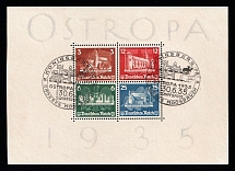 1935 Third Reich, Germany, Souvenir Sheet 'OSTROPA' (Mi. Bl. 3, Commemorative Cancellation 'Schiffpost Moosbruch', CV $1,450)