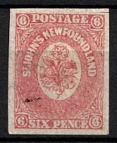1862-64 6p Newfoundland, Canada (SG 20, Canceled, CV $50)