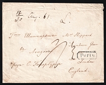 1861 (18 Aug) Azerbaijan, Cover from Baku to London (England) via Saint Petersburg, BAKU Postmark, Porto, Payment upon Receipt