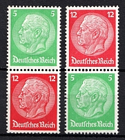 1933 Third Reich, Germany, Se-tenants, Zusammendrucke, Pairs (Mi. S 106, S 108, CV $60)