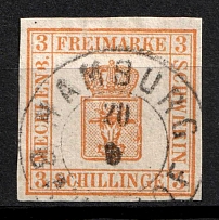 1856 3s Mecklenburg-Schwerin, German States, Germany (Mi. 2, Sc. 2, Canceled, CV $90)