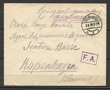 1916 Germany prisoner of war censorship cover to Copenhagen from Officers prison camp in Heidelberg
