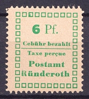 1945 6pf Runderoth (Rheinland), Germany Local Post (Mi. 2 A, Unofficial Issue, CV $30, MNH)