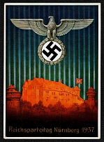 1937 Reich party rally of the NSDAP in Nuremberg, Castle with Eagle and Search Lights
