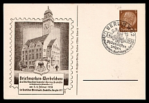 1938 'New Cologne stamp valuation show 1938', Propaganda Postcard, Third Reich Nazi Germany