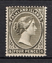 1889-91 4p Falkland Islands, British Colonies (CV £190)