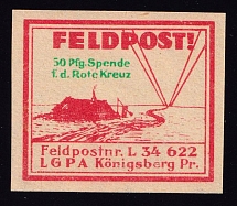 1937-45 50pfg Konigsberg, Air Force Post Office LGPA, Red Cross, Military Mail, Germany (Signed, MNH)
