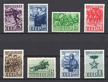 1941 USSR Red Army and Navy Zv. 697A-704A (Perforation 12x12.5, CV $375, Full Set, MNH)