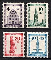 1949 Baden, French Zone of Occupation, Germany (Mi. 38 A - 41 A, Full Set, CV $90, MNH)