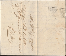 Imperial Russia - Incoming Disinfected mailings - 1845, stampless entire letter to Sardinian Consul in Odessa, black boxed marking 