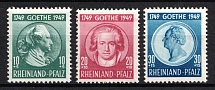 1949 Rhineland-Palatinate, French Zone of Occupation, Germany (Mi. 46 I - 48, Full Set, CV $40, MNH)