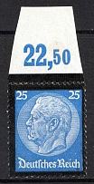 1934 Third Reich, Germany (Mi. 553 P OR, Plate Number, Margin, CV $260, MNH)