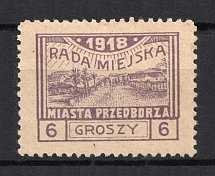 1918 6g Przedborz Local Issue, Poland (CV $50)
