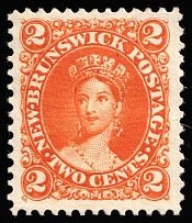 1860-63 2c New Brunswick, Canada (SG 12, CV $70)