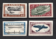 1933 Latvia Airmail (Mi. 228B-231B, Full Set, CV $300, MNH/MH)