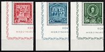 1946 Republic of Poland (Mi. 445 - 447, Full Set, Corner Margin, CV $200, MNH)