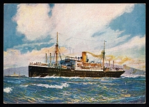 1933-1945 'Double screw passenger steamer Weser', Propaganda Postcard, Third Reich Nazi Germany