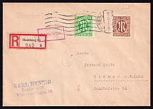 1945 (19 Oct) Hamburg, Registered Business Cover to Winsen, Germany Local Post, Fee Paid, Hamburg Postmark