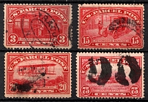 1913 United States (Sc. Q3, Q7, Q8, Q11, Canceled, CV $80)