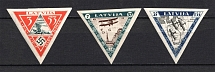 1933 Latvia Airmail (Imperforated, Full Set, Signed, CV $150)