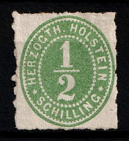 1865 1/2s Holstein, German States, Germany (Mi. 19, Sc. 19, CV $250, MNH)