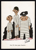 1944 Germany Third Reich, Netherlands Anti Nazi Caricature postcard, Nazi Leaders