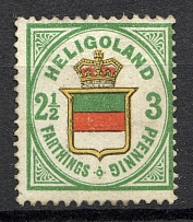 1876-90 Heligoland Germany 2.5 F/3 Pf (CV $220)