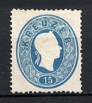 1860-61 Austria 15 Kr (Dunkel Blue, CV $90, Signed)
