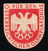 1933-1945 'For the Austrian Olympia Fund', Propaganda Label Stamp, Third Reich Nazi Germany