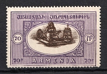 1920 70r Armenia, Russia Civil War (DOUBLE & Shifted Center)