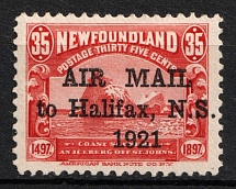 1921 35c Newfoundland, Canada, Airmail (SG 148b, CV $500, MNH)