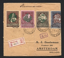 1915 International Registered Letter from the 62Nd Branch of Moscow to Amsterdam. Franking with the Full Series B5-B8 Censorship of the Moscow Dc and Facsimile No. 37 of Petrograd