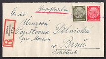 Registered letter mailed to ISTEBNA. Occupation of Sudetenland, Germany
