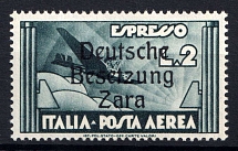 1943 2l Zadar, German Occupation, Germany, Airmail (Mi. 31, Signed, CV $80, MNH)