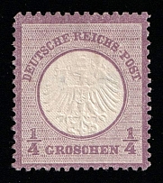 1872 1/4gr German Empire, Small Breast Plate, Germany (Mi. 1, Signed, CV $160)