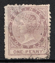 1874 1P Dominica (SG. 1, Used, CV$70)