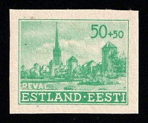 1941 50k+50k German Occupation of Estonia, Germany (Mi. 7 var, without Background, Imperforate, MNH)